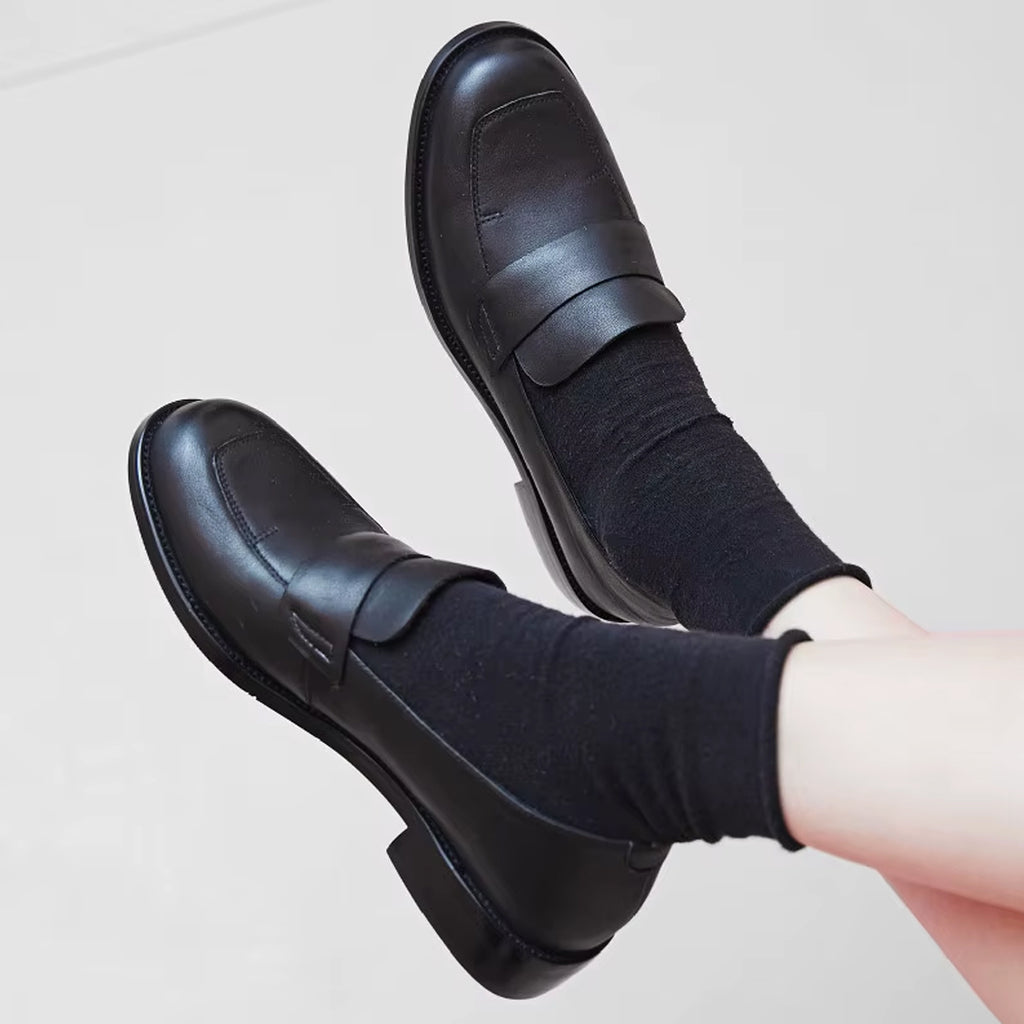 Klassieke elegante leren loafer voor dames