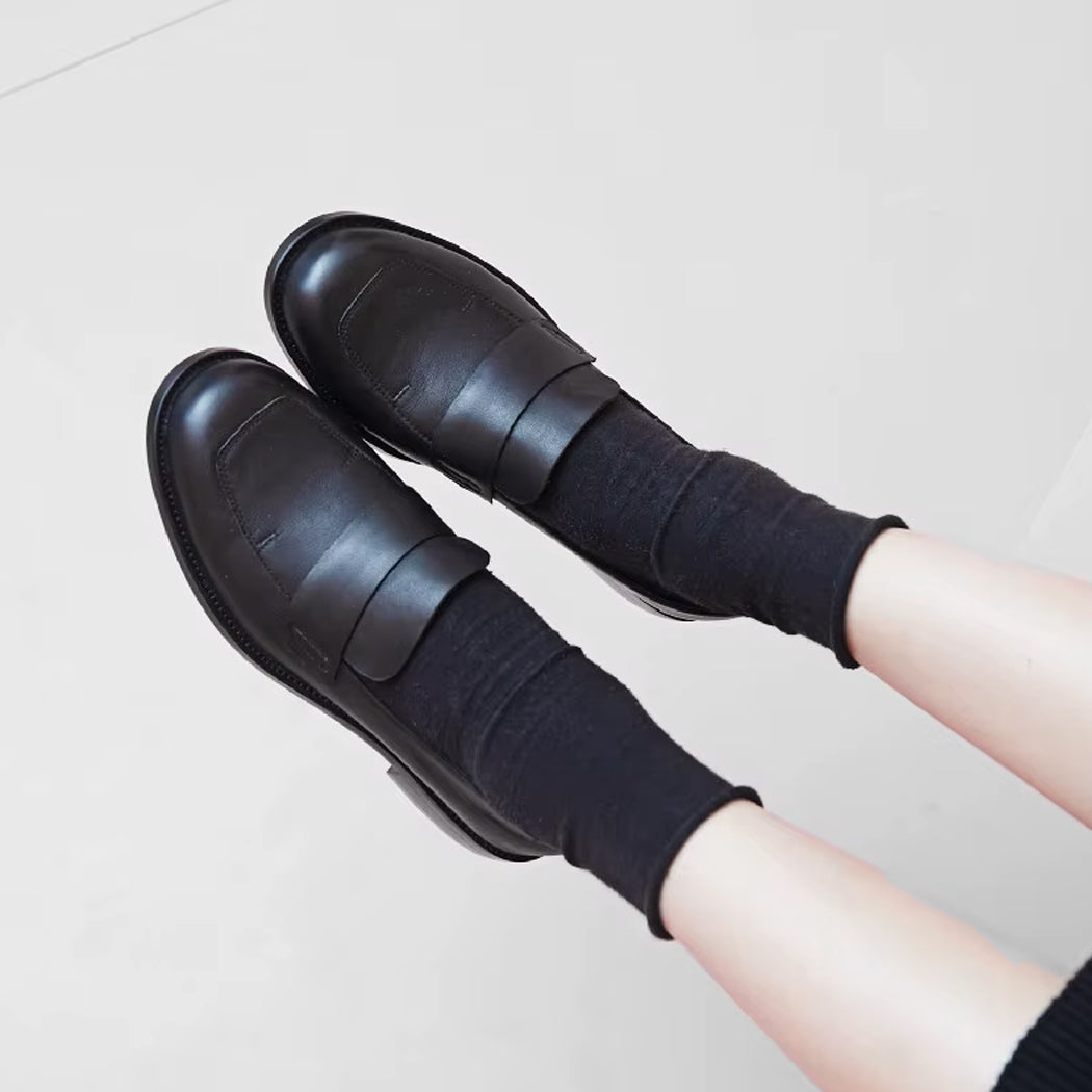 Klassieke elegante leren loafer voor dames