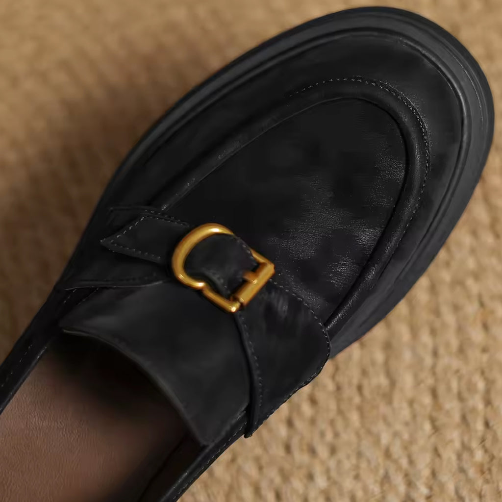 Luipaardprint loafer in leer