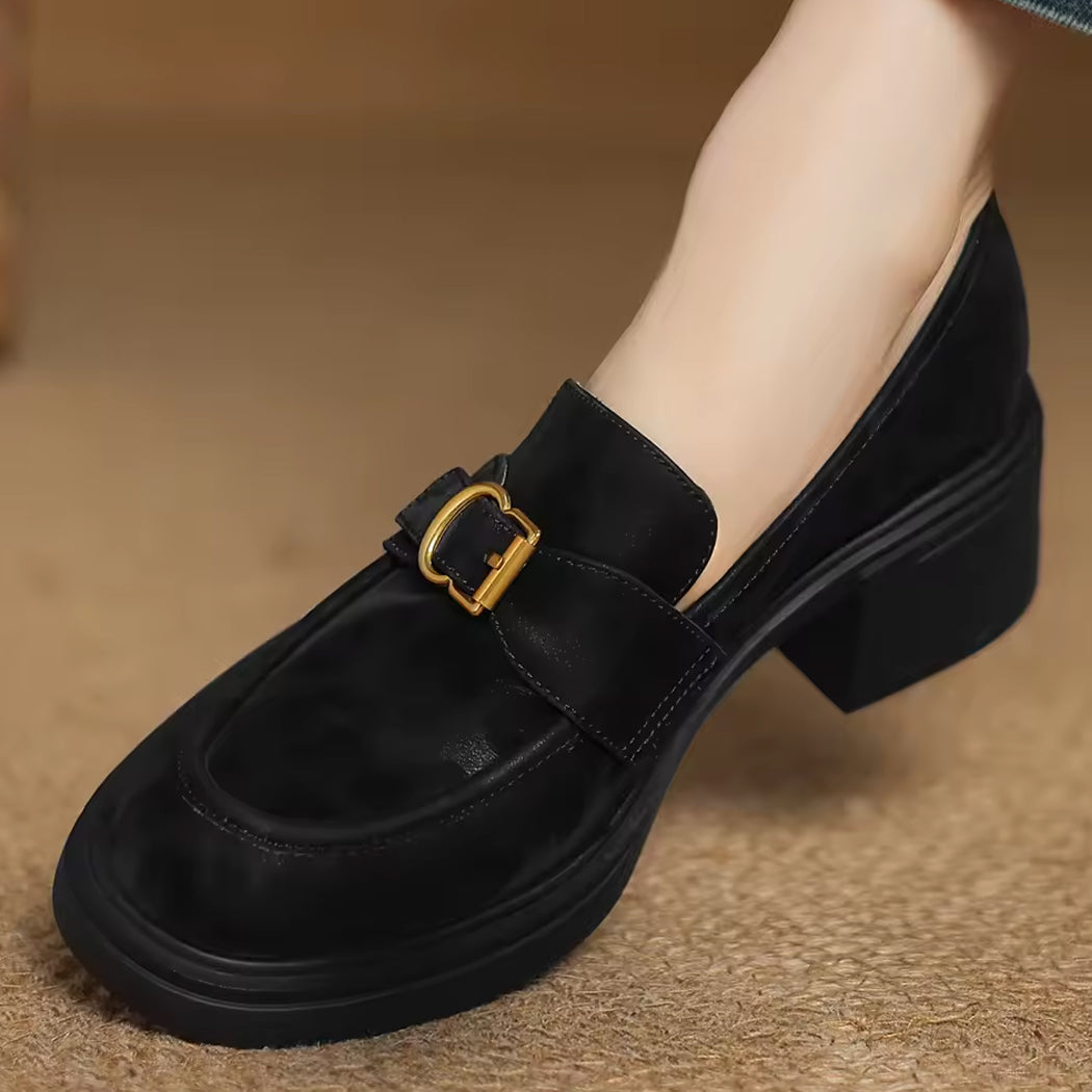 Luipaardprint loafer in leer