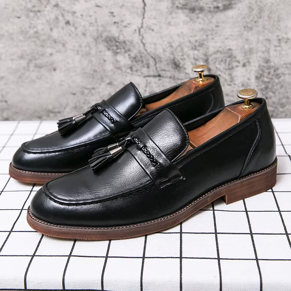 Elegante leren loafer met kwastje voor heren