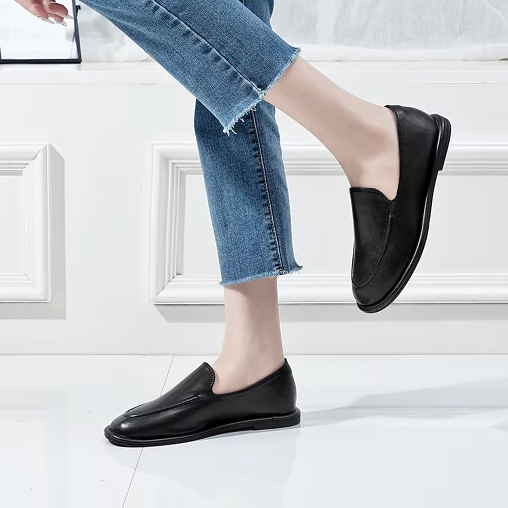 Leren loafer slipper voor dames