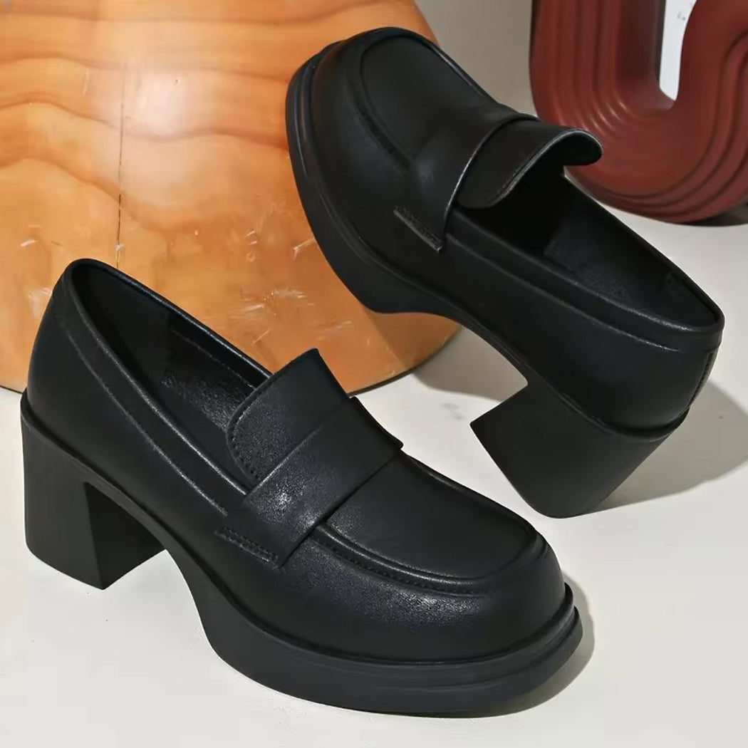 Loafer met hak in kunstleer voor dames