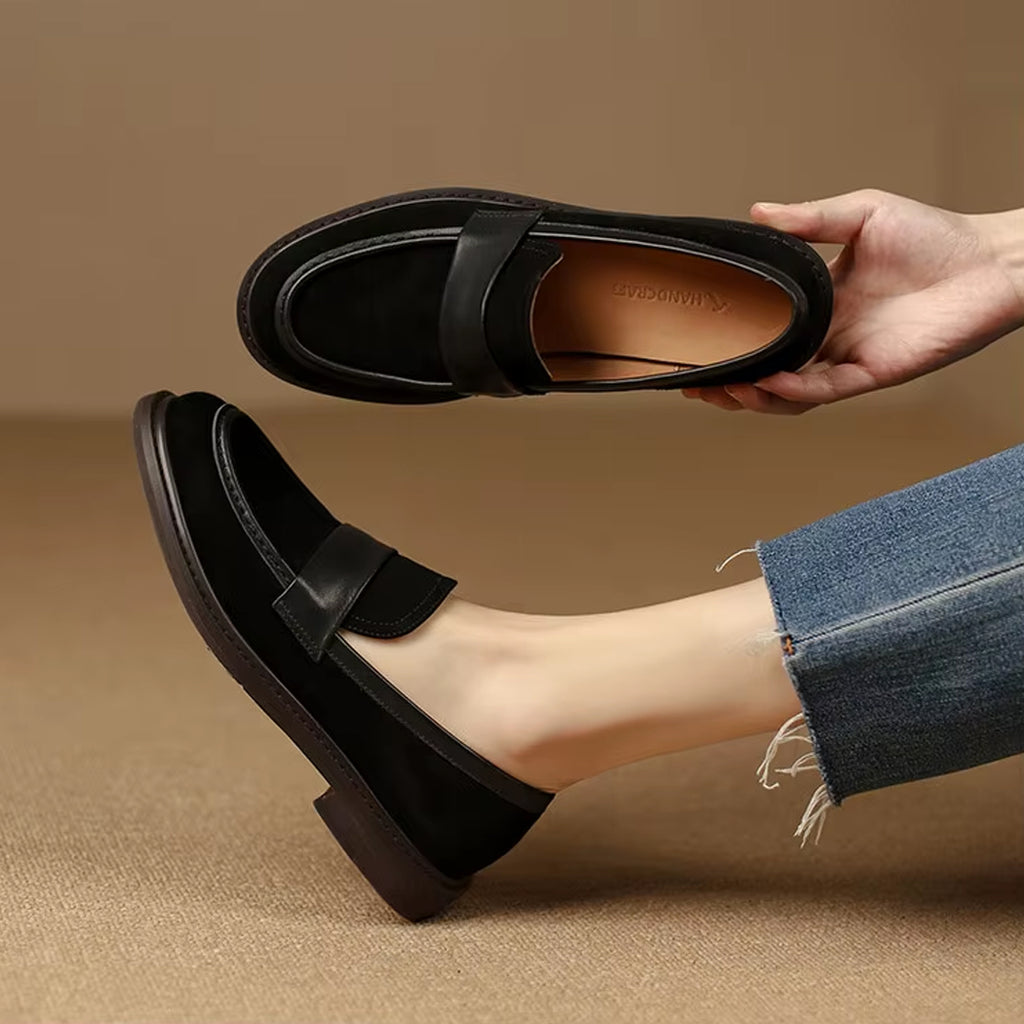 Klassieke suède loafer voor dames