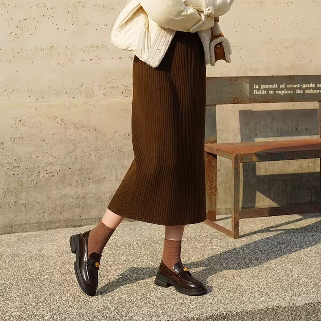 Platform loafer met bloemdetails