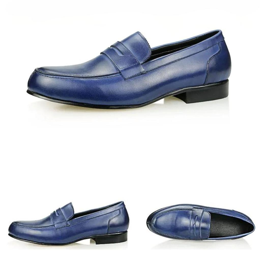 Blauwe loafers van echt leer voor heren