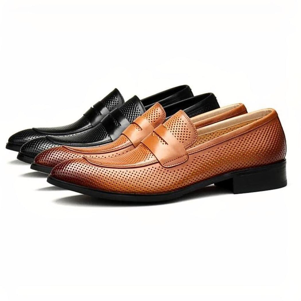 Loafers met puntneus van echt leer voor heren