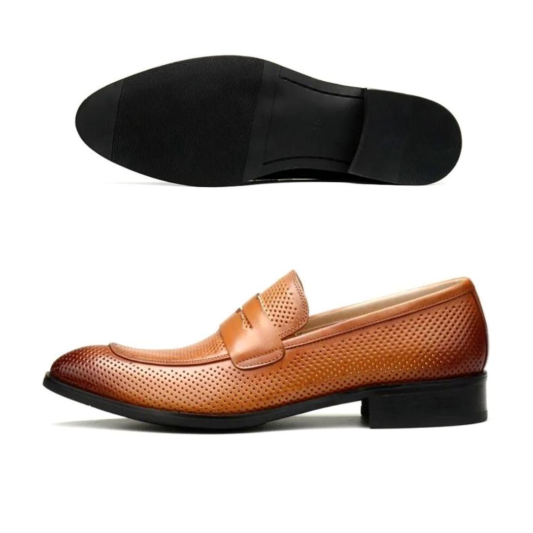 Loafers met puntneus van echt leer voor heren