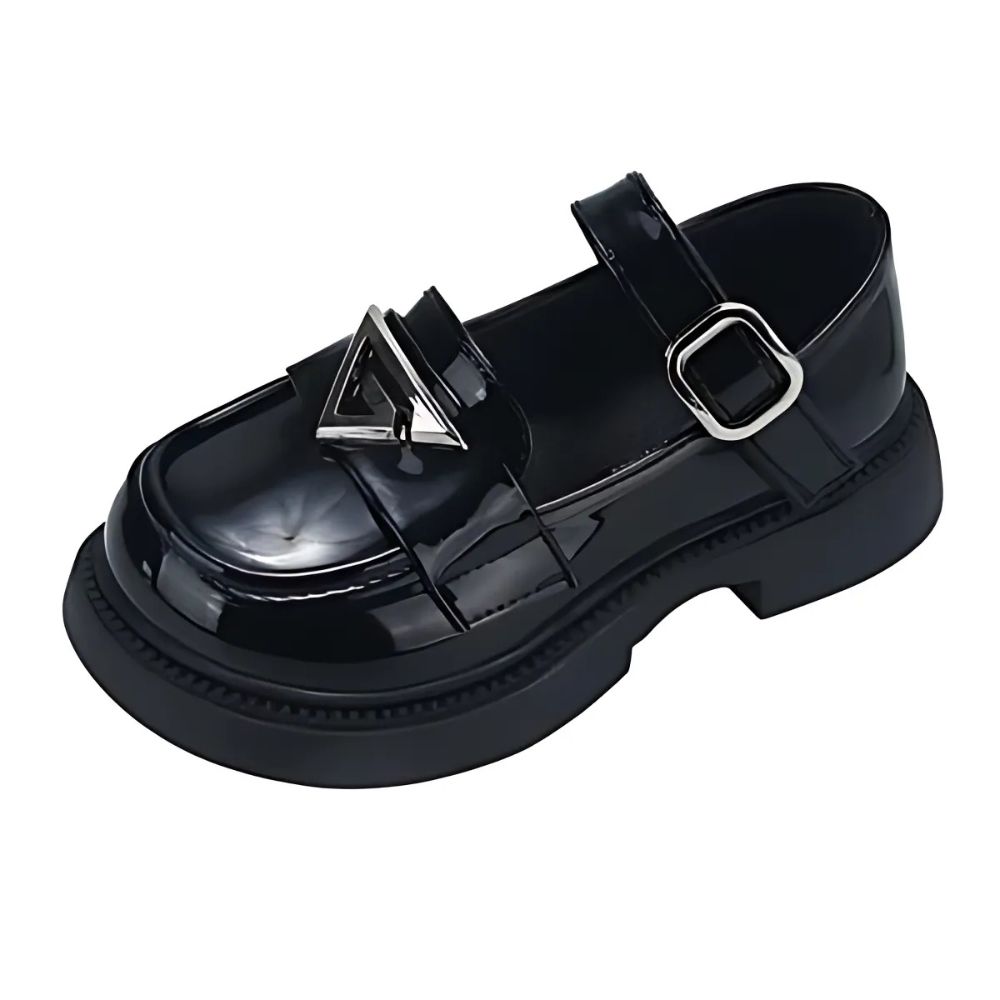 Glanzende loafers met riempje voor meisjes