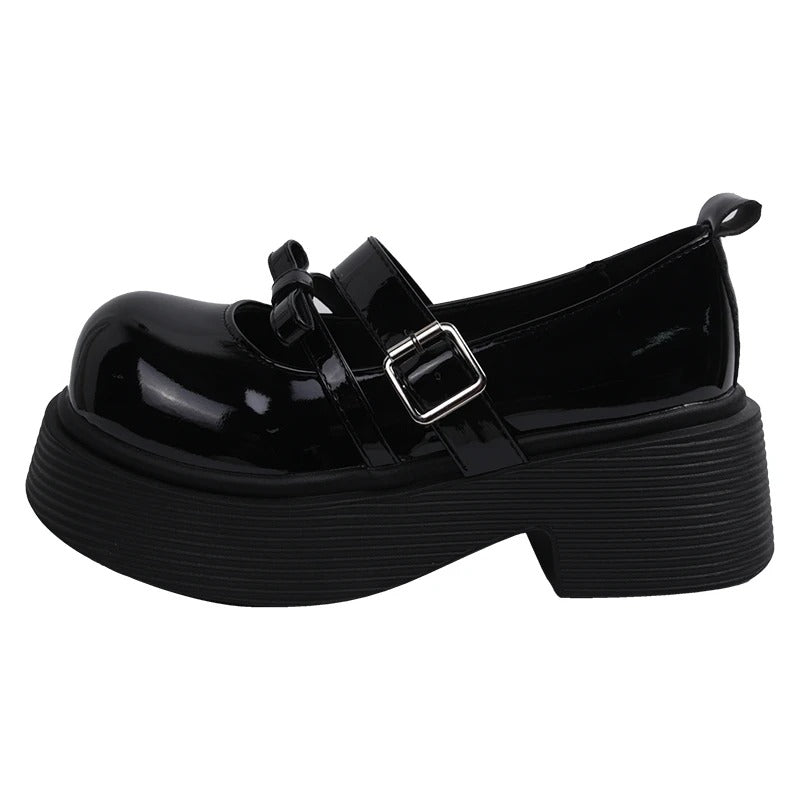 Chunky Mary Jane loafers met platformzool en dubbele bandje