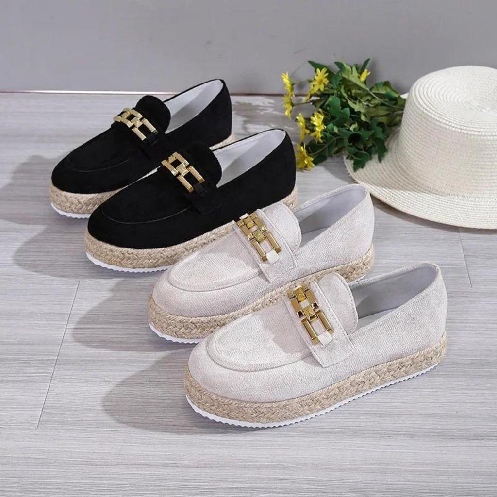 Plateau loafers van synthetisch suède voor dames