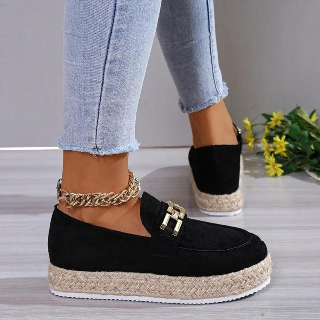 Plateau loafers van synthetisch suède voor dames