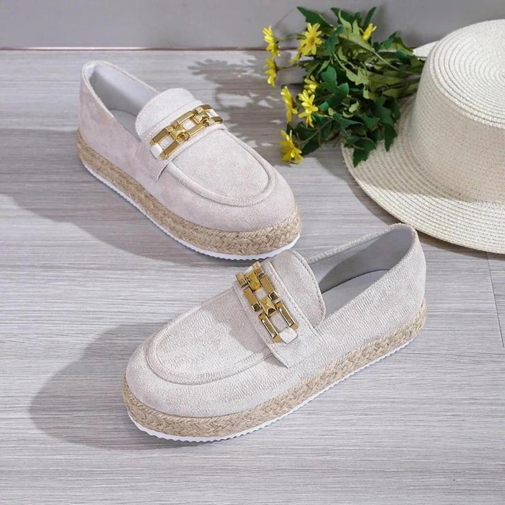 Plateau loafers van synthetisch suède voor dames