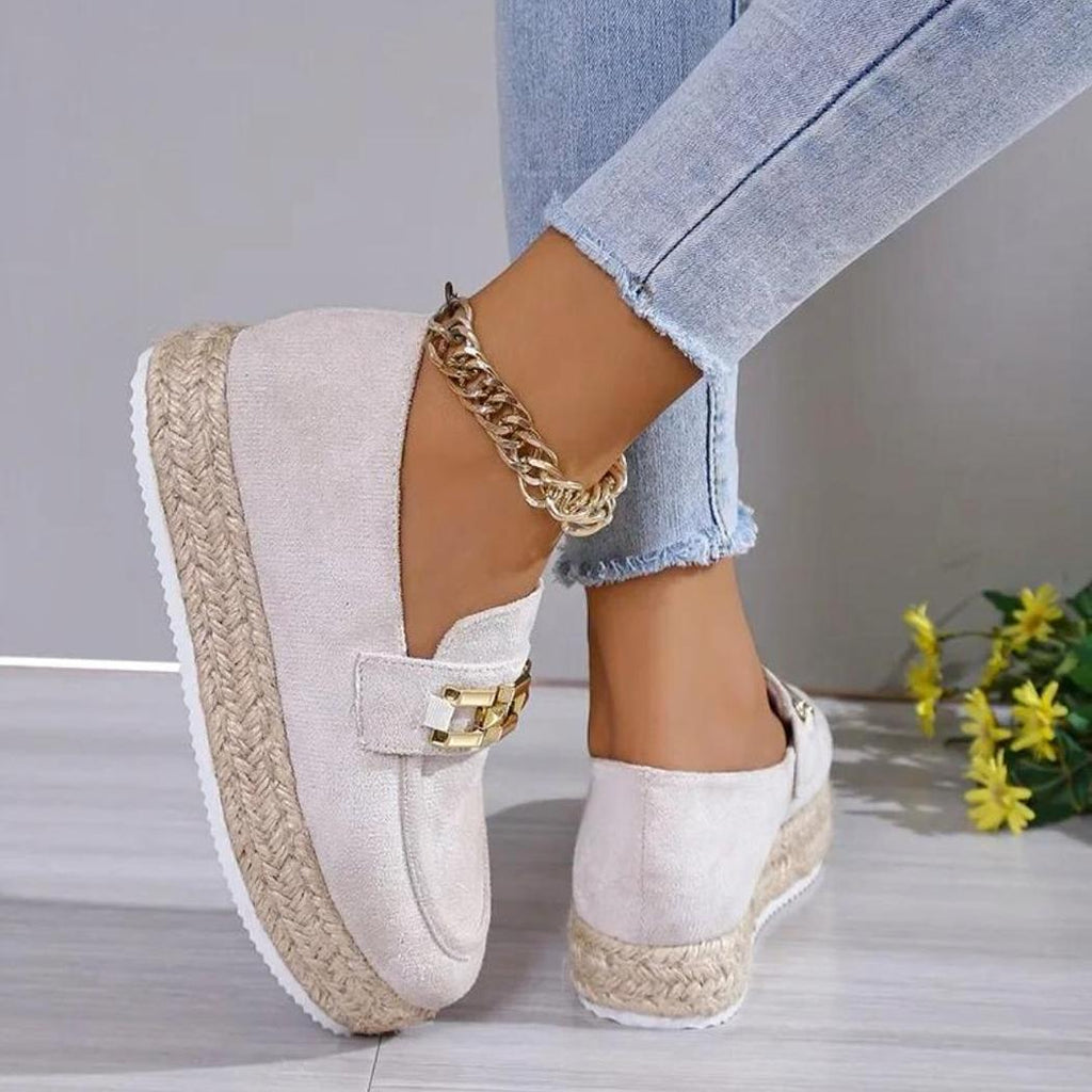 Plateau loafers van synthetisch suède voor dames