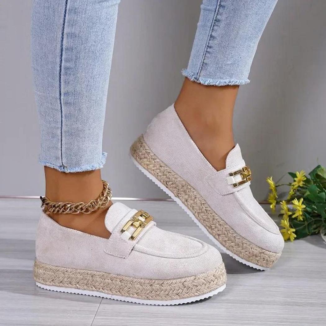 Plateau loafers van synthetisch suède voor dames