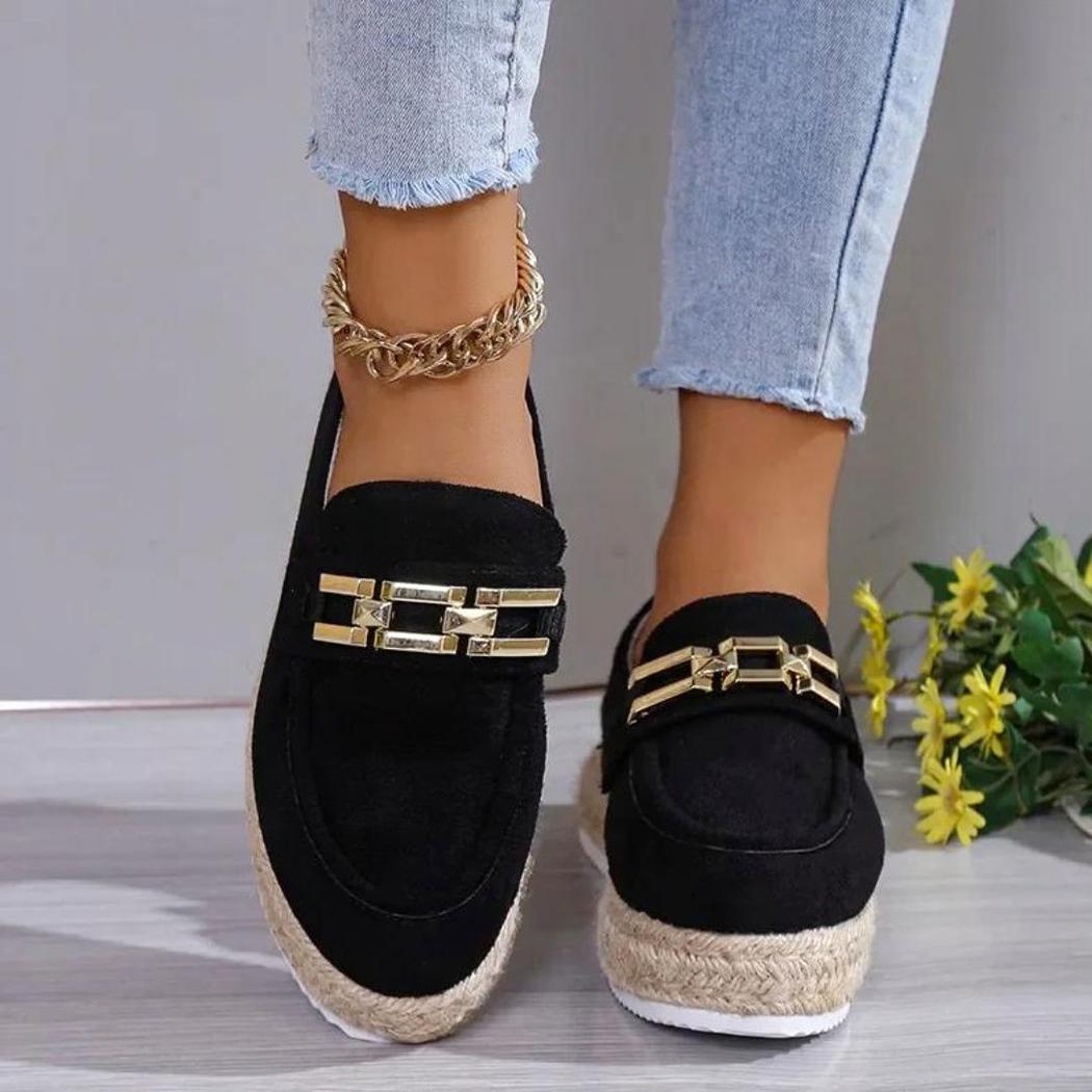 Plateau loafers van synthetisch suède voor dames