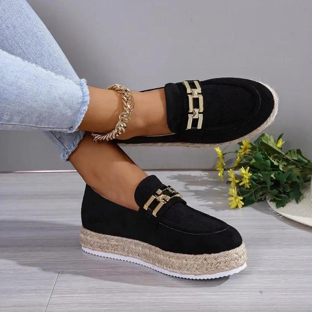 Plateau loafers van synthetisch suède voor dames