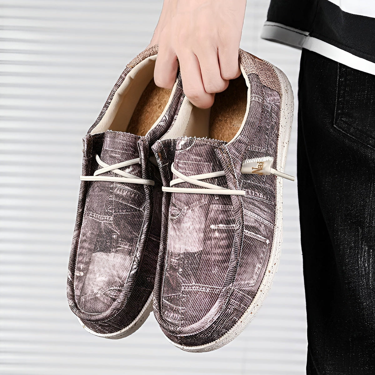 Loafers voor heren met jeansmotief