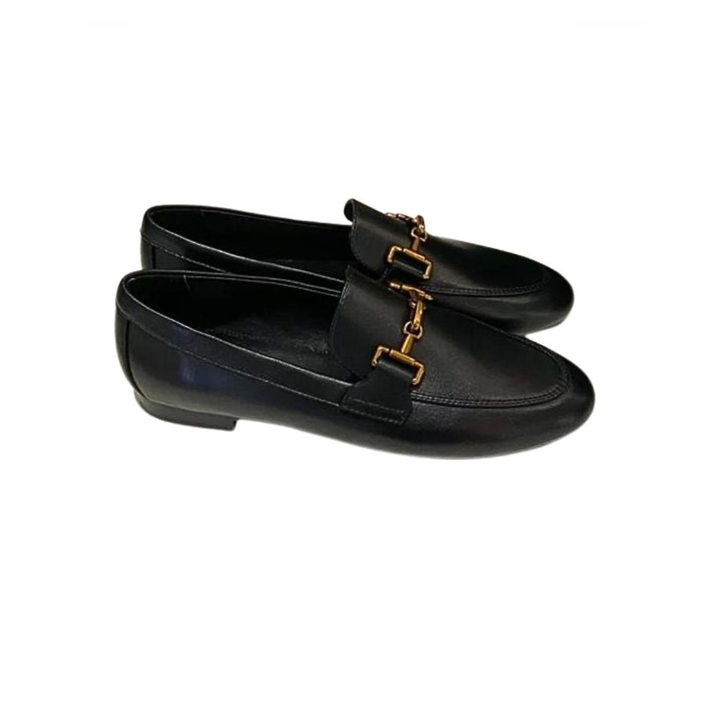 Dames loafers van echt leer, zwart of khaki