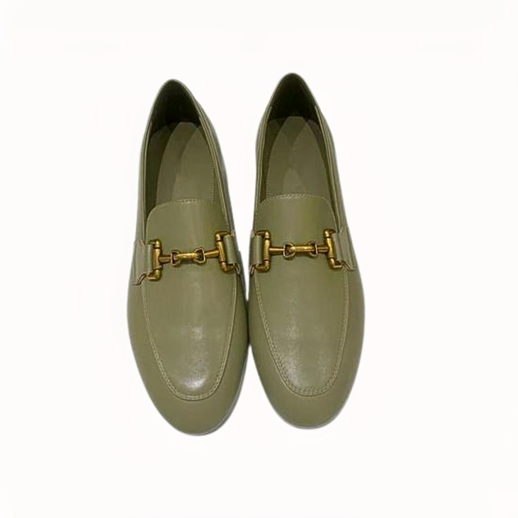 Dames loafers van echt leer, zwart of khaki