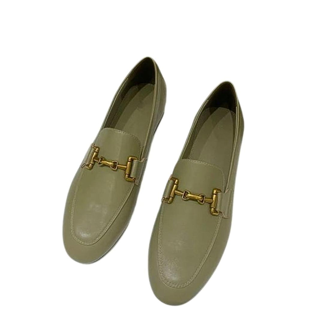 Dames loafers van echt leer, zwart of khaki