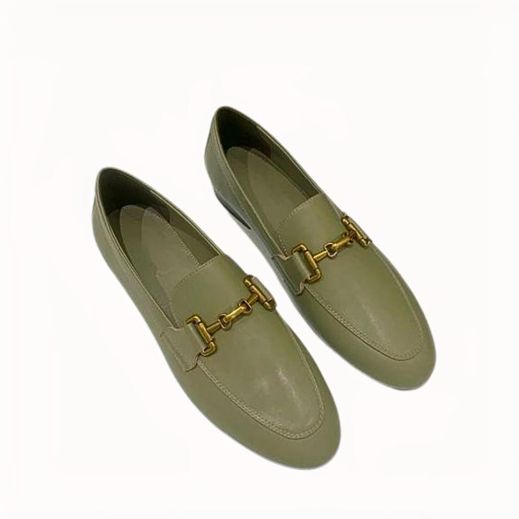 Dames loafers van echt leer, zwart of khaki