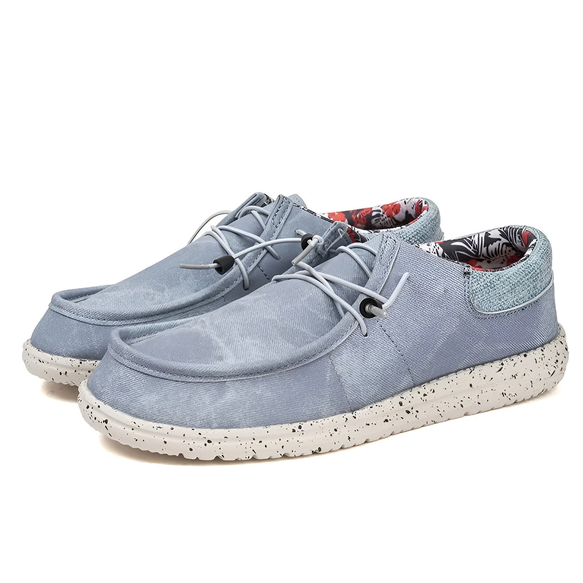 Heren loafers van stof met bloemenvoering