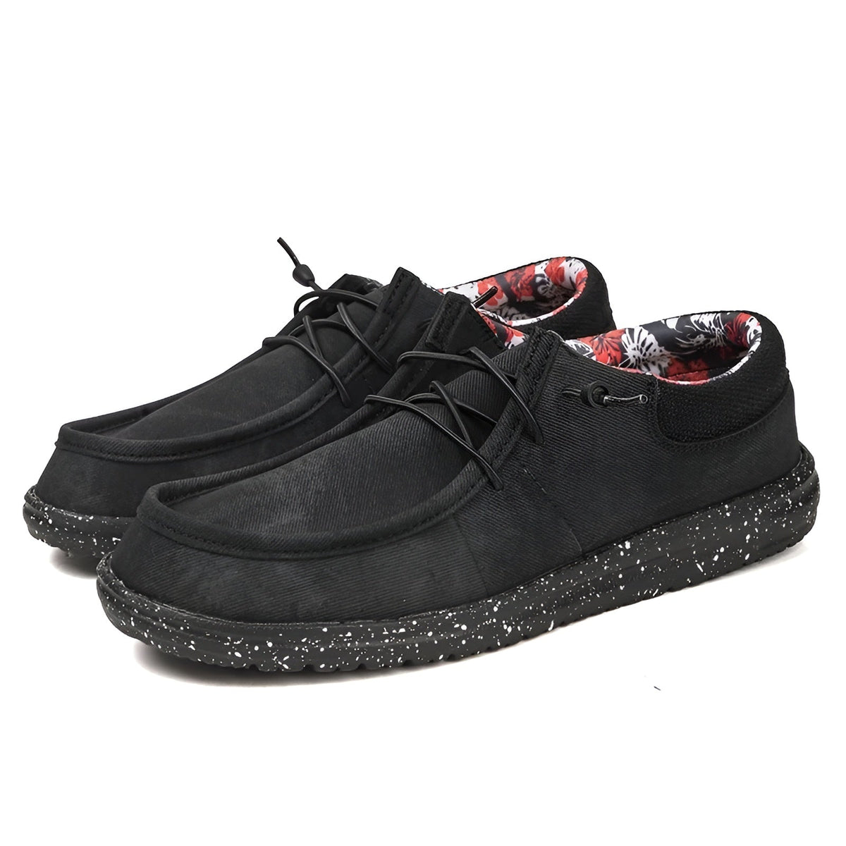 Heren loafers van stof met bloemenvoering