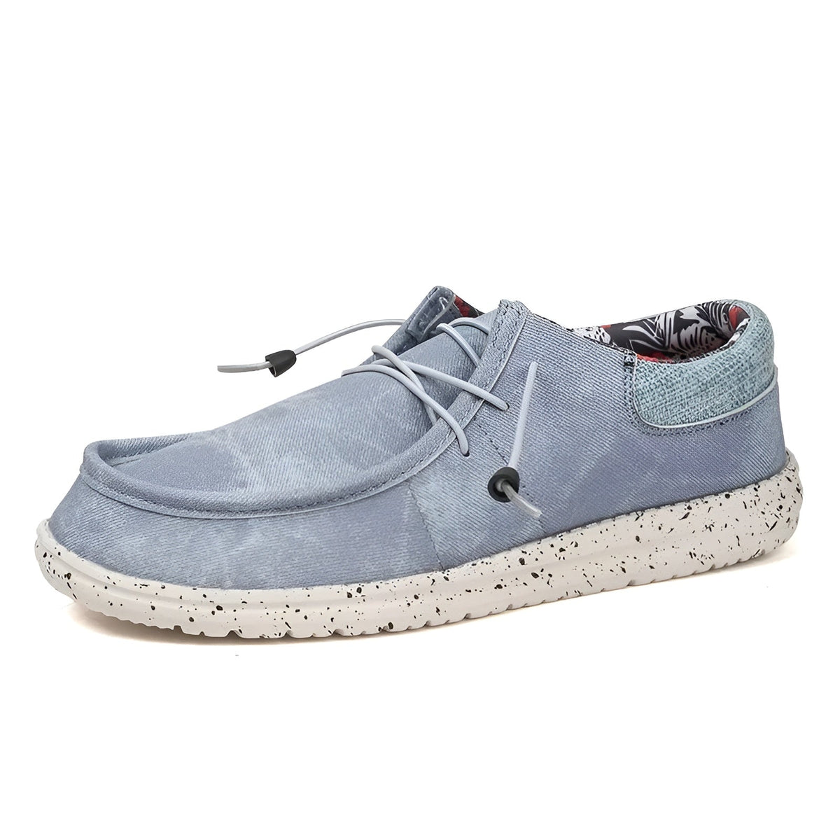 Heren loafers van stof met bloemenvoering