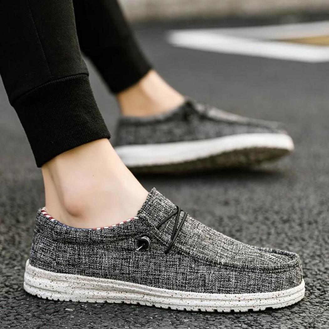 Lichte en casual loafers van stof voor heren