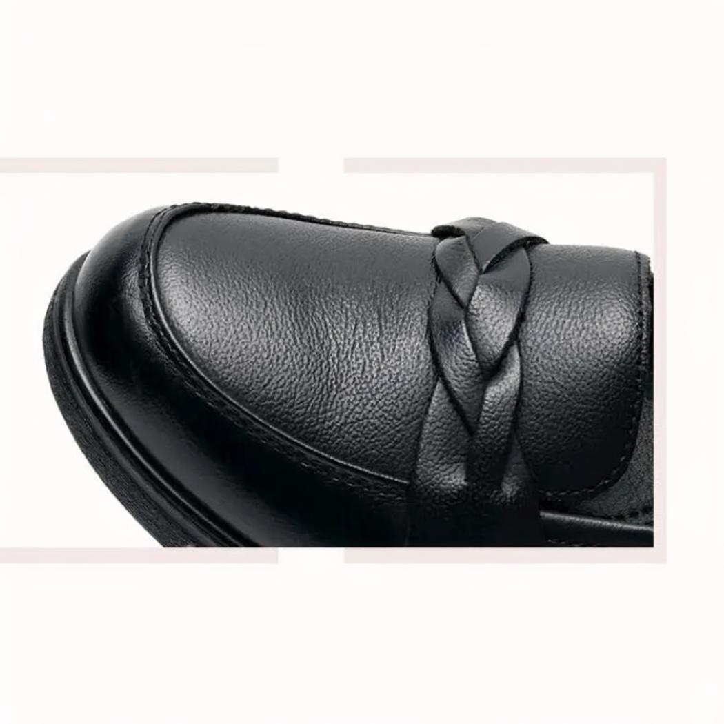 Zwarte loafers van echt leer voor dames