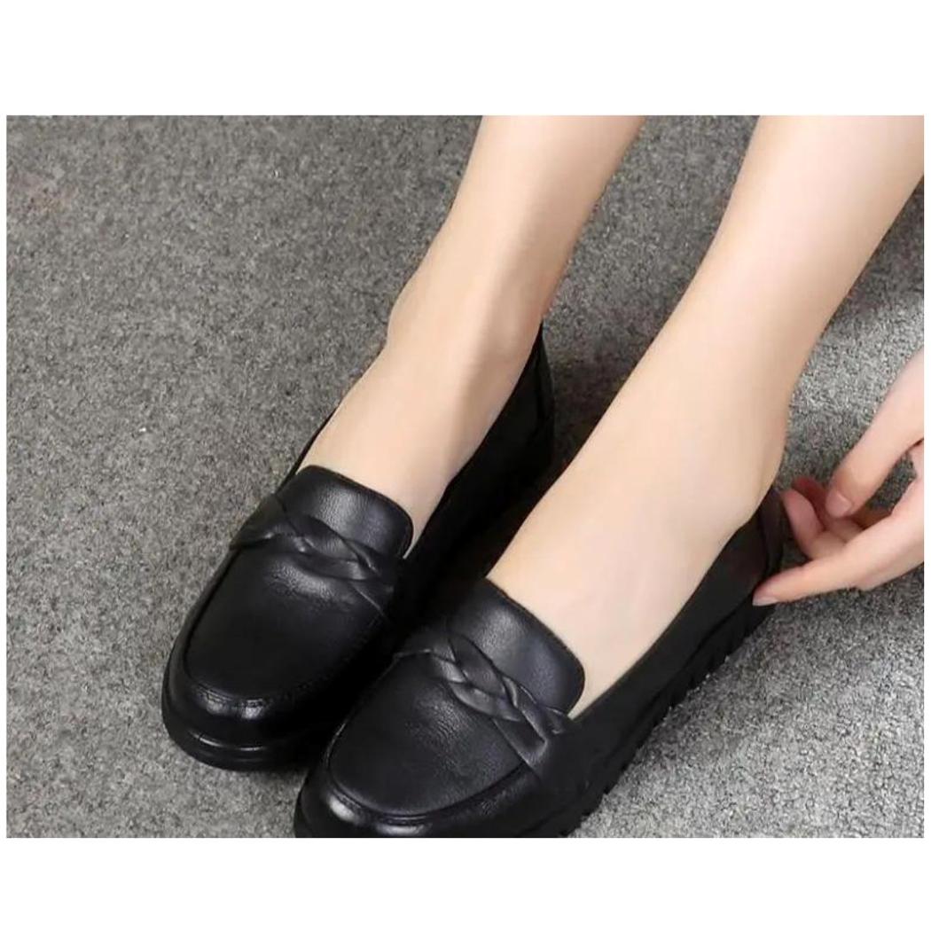 Zwarte loafers van echt leer voor dames