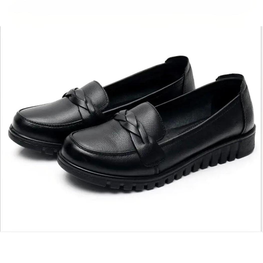 Zwarte loafers van echt leer voor dames