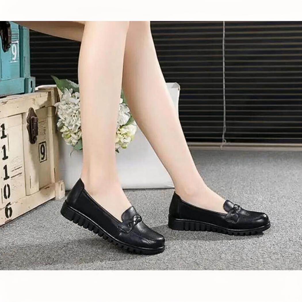 Zwarte loafers van echt leer voor dames