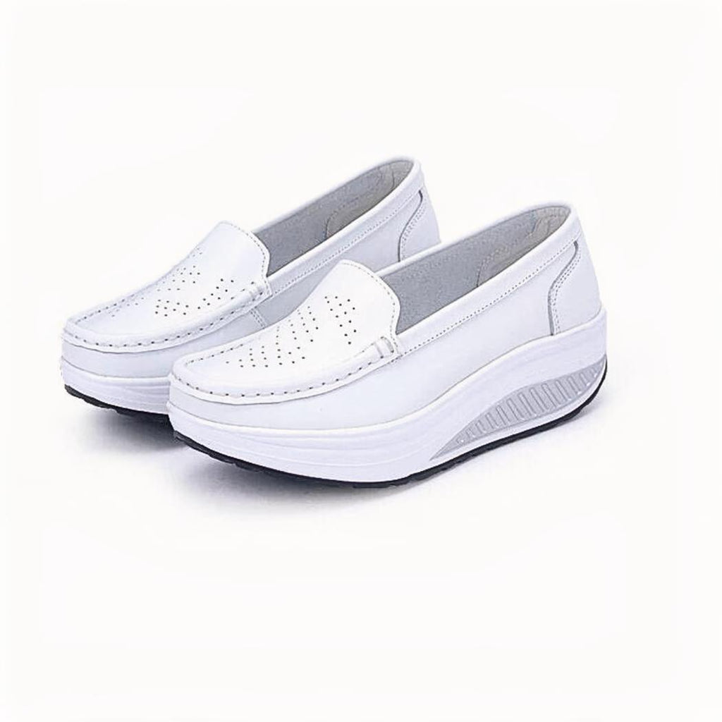 Ademende gekleurde plateau loafers voor dames