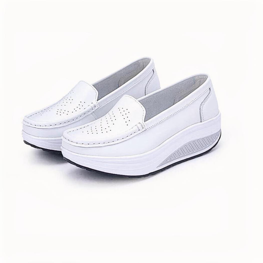 Ademende gekleurde plateau loafers voor dames