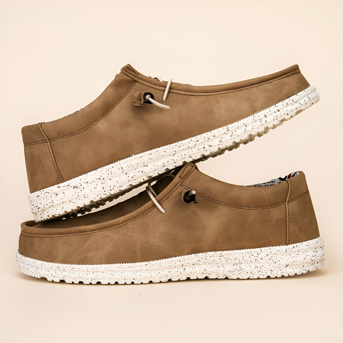 Bruine en blauwe loafers van synthetisch leer voor heren