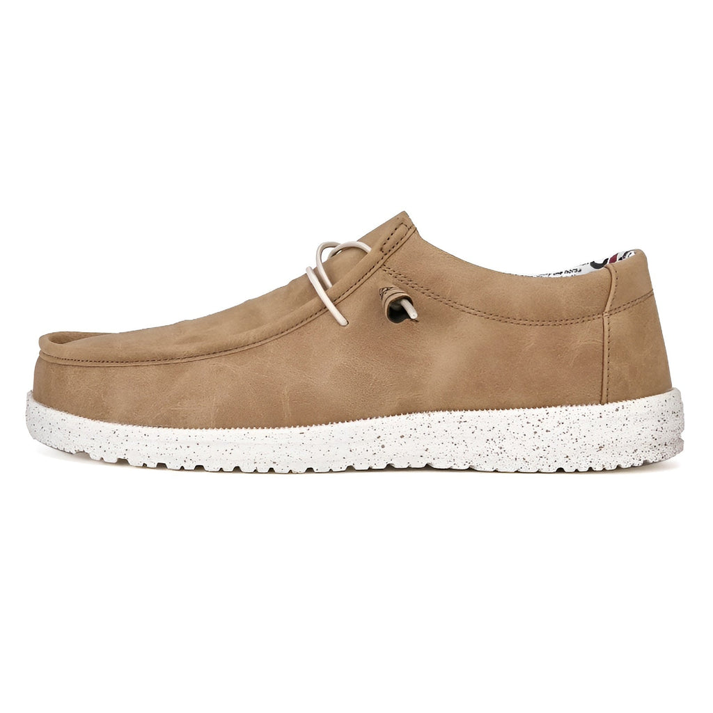 Bruine en blauwe loafers van synthetisch leer voor heren