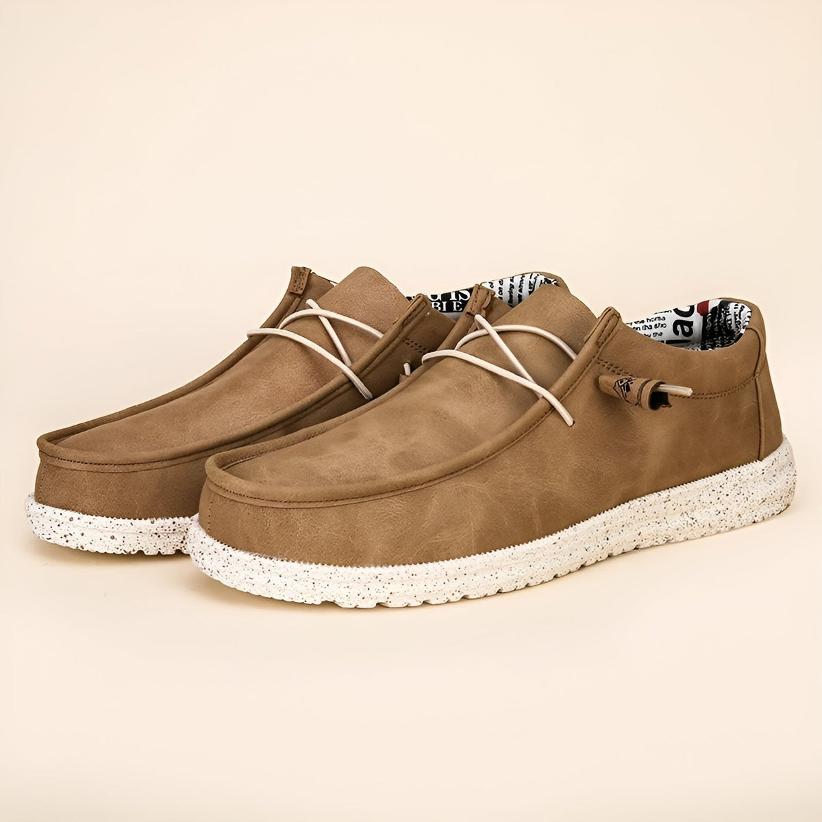 Bruine en blauwe loafers van synthetisch leer voor heren