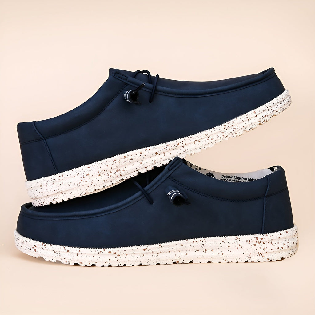 Bruine en blauwe loafers van synthetisch leer voor heren