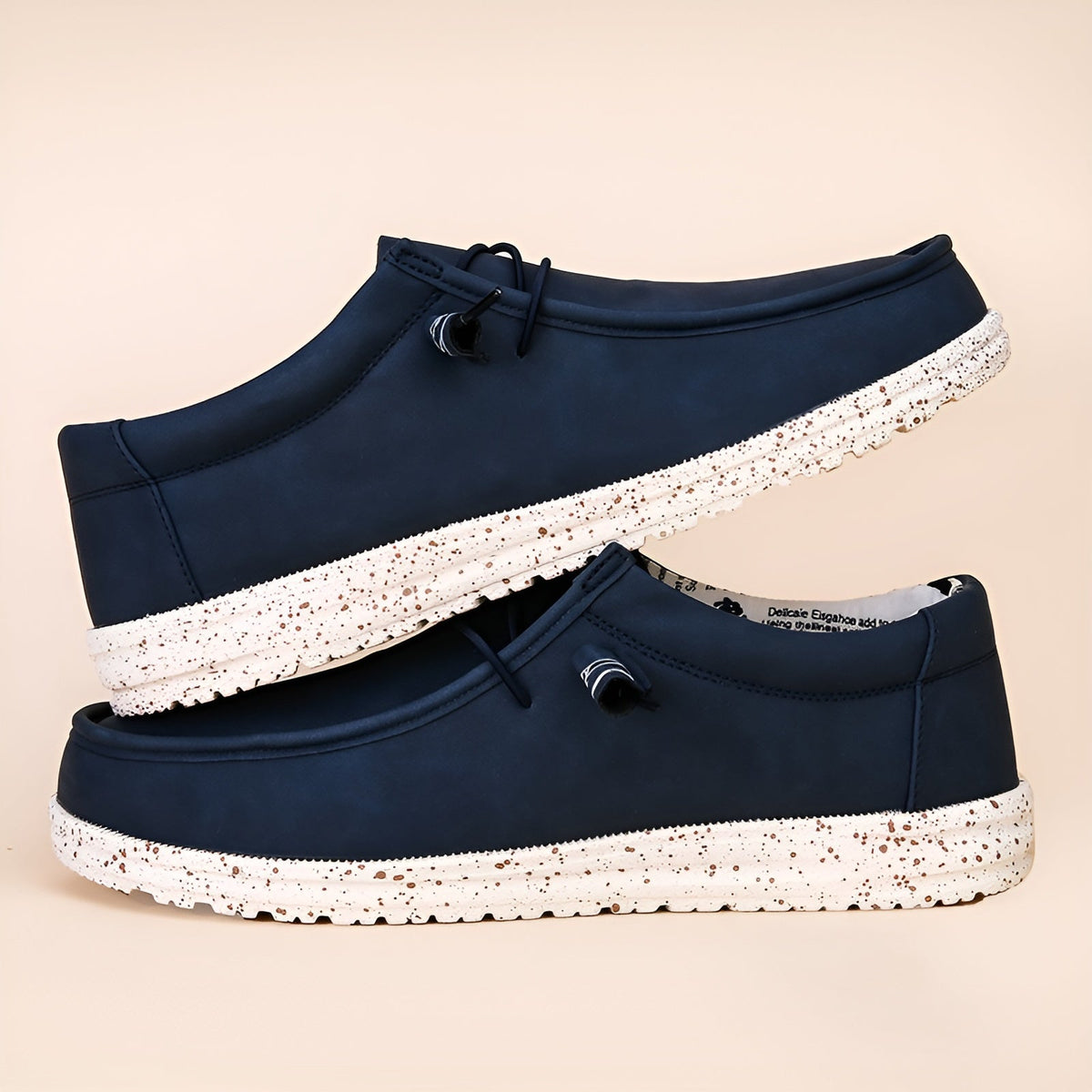 Bruine en blauwe loafers van synthetisch leer voor heren