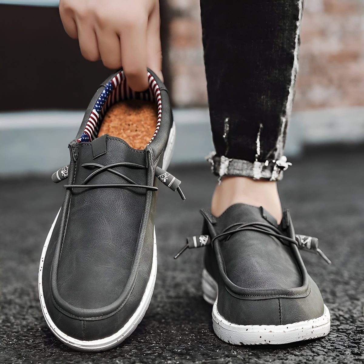 Amerikaanse loafers in kunstleer voor heren