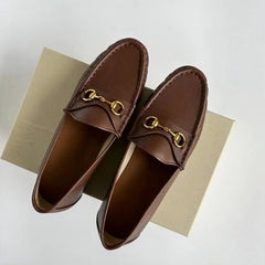 Zachte loafers van echt leer voor dames, Bruin