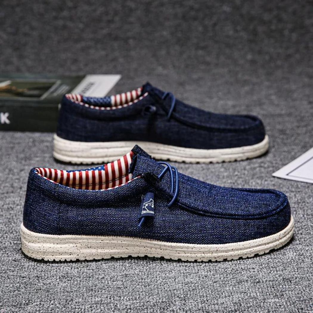 Lichte canvas loafers voor heren in bruin of blauw