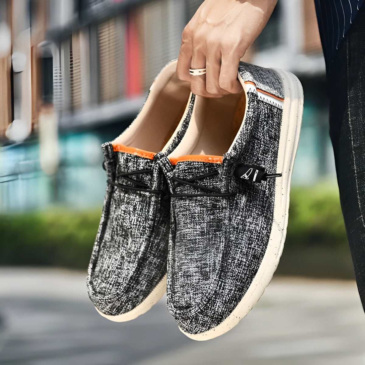 Canvas loafers voor heren