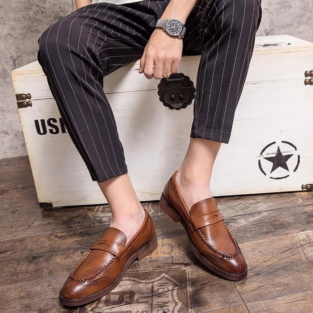 Glanzende loafers in echt leer voor heren
