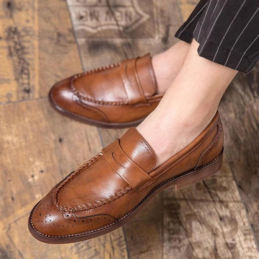 Glanzende loafers in echt leer voor heren