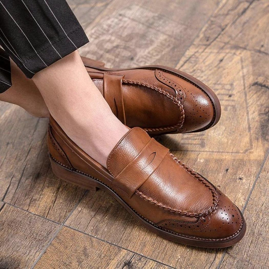 Glanzende loafers in echt leer voor heren