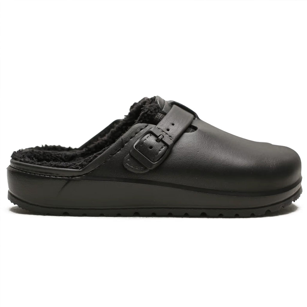 Gevoerde loafer clog in kunstleer voor dames