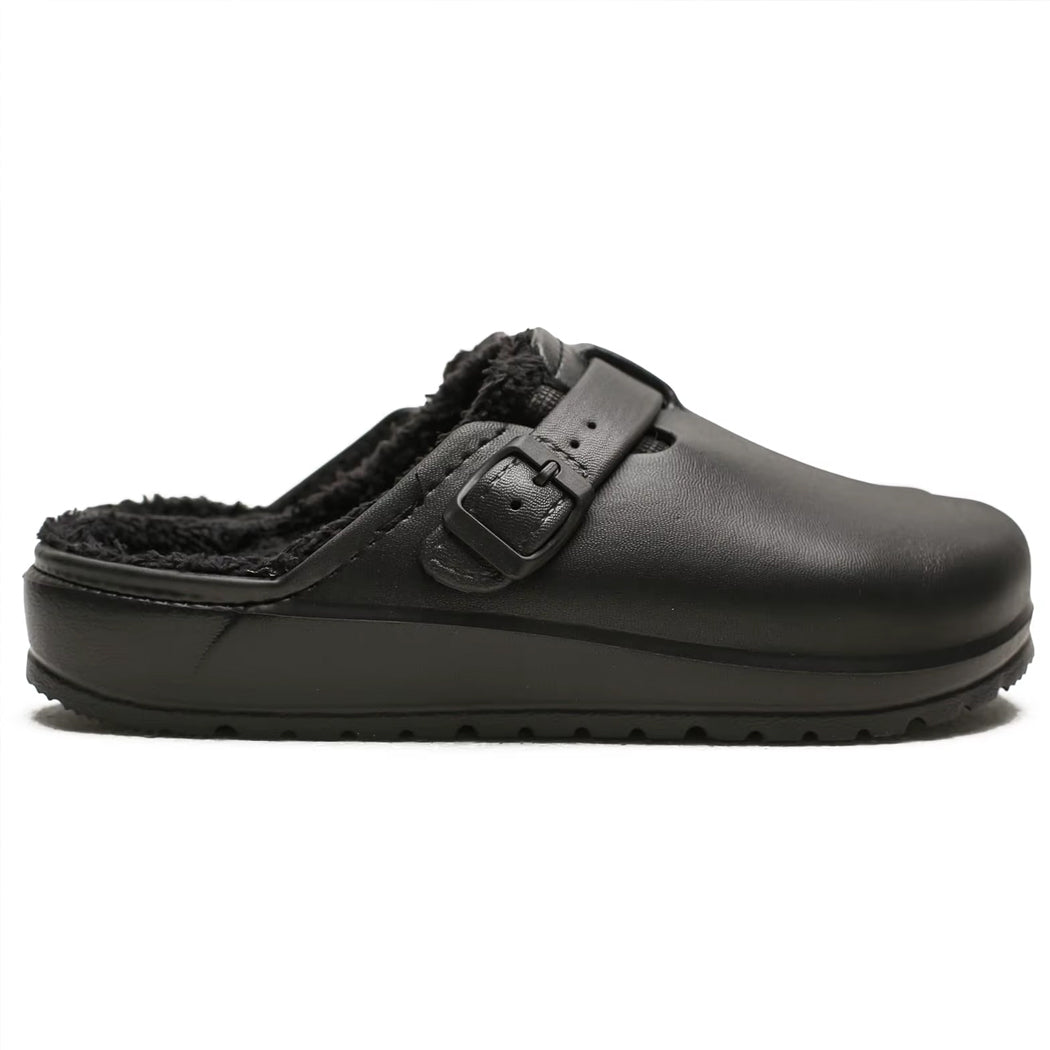 Gevoerde loafer clog in kunstleer voor dames